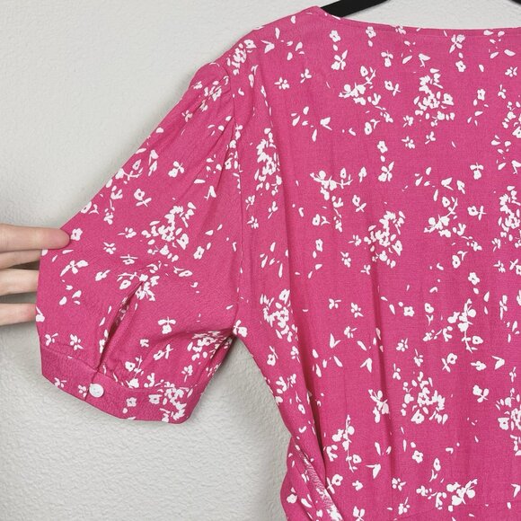 Seraphine Women's 8 Raspberry Sanna Maternity Nursing Midi Dress Viscose Floral - Picture 14 of 16